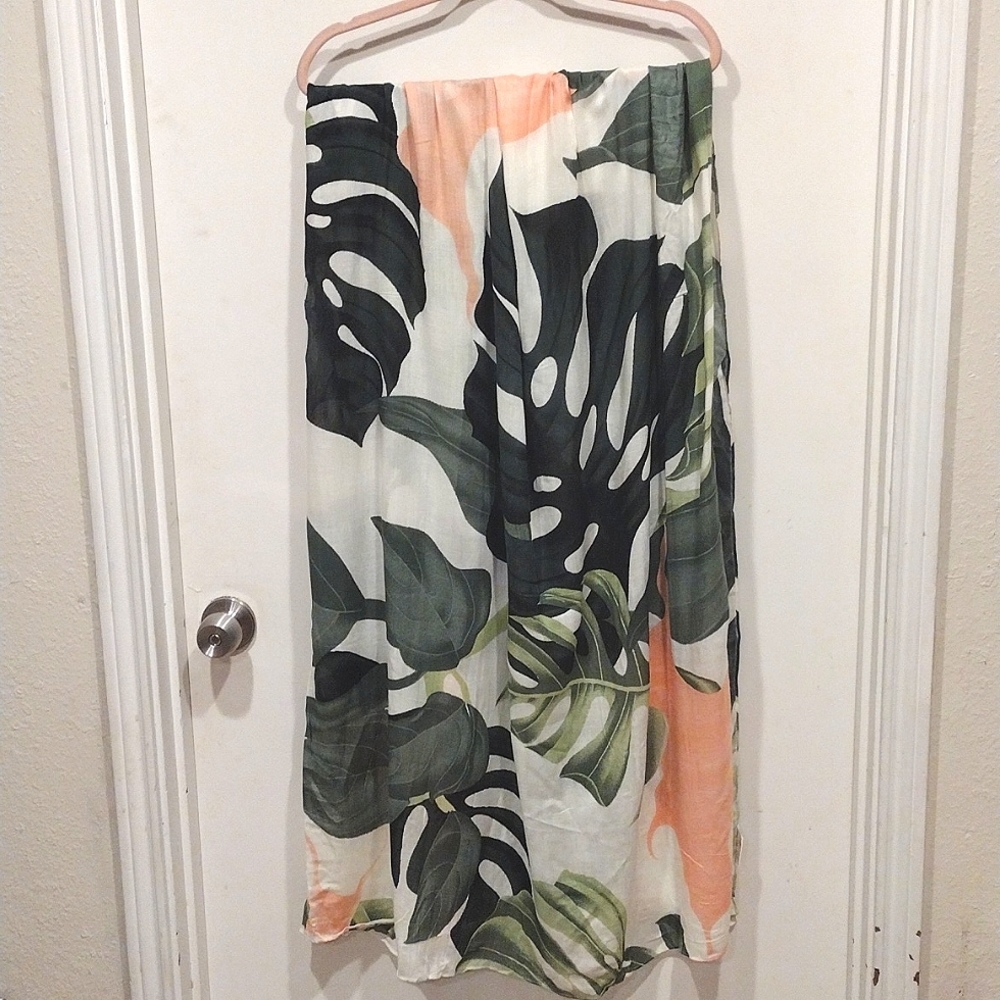 Virginia Wolf Tropical Print Swim Multi Wear Wrap Scarf OS S-Beach Resortwear